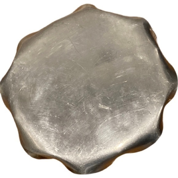 Vintage Aluminum Plate Kitchen Tray 1940's 50's 60's MidCentury Silver Wavy Rose - Picture 2 of 4